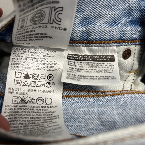 VINTAGE LEVI'S 501 Women's Light Blue Button Fly Jean Short Shorts 27 Raw Hem - Picture 7 of 8